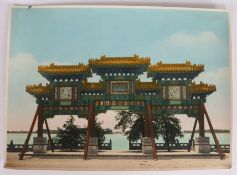 Kang-Sing Chiao (Chinese, 19th Century) a coloured albumen print, circa 1900, a view of an archway