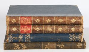 Whymper (F.) 'The Sea', II volumes, 1877, Cassell, Petter & Galpin, gilt tooled, with leather spines