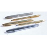 Sheaffer Sterling silver fountain pen with diamond pattern body and 14 carat gold nib, Sheaffer gold