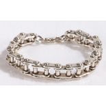 Silver bracelet modelled as a length of bike chain, 21.5cm long, 1.9oz