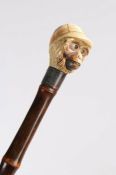 George VI novelty parasol by S. Fox & Co and retailed by Brigg, the vegetable ivory terminal