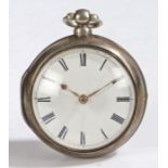 William IV silver pair cased pocket watch by Thomas Barker, the inner and outer case London 1834,