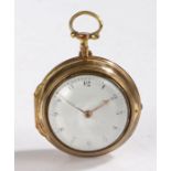 George III pair cased pocket watch by Samuel Cochran London, with gilt case, the white enamel dial