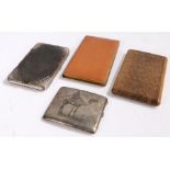 Late Victorian silver mounted leather card case, import marks for 1899/1900, together with an