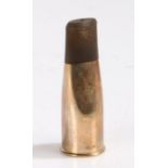 9 carat gold cigar holder, the circular tapering body with  brown mouthpiece, 6.5cm long, total
