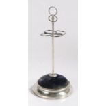 Edward VII silver hatpin stand, Birmingham 1910, makers marks rubbed, the triple ring terminal above