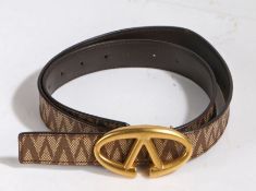 A Valentino leather belt, V motif design gilt buckle and decoration, stamped 'Made In Italy',