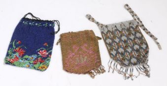 Three 19th century French beadwork evening bags (3)