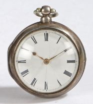 William IV silver pair cased pocket watch by Thomas Barker, the inner and outer case London 1834,