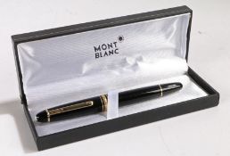 Montblanc Meisterstuck LeGrand ballpoint pen, the polished black body with gilt mounts and Montblanc
