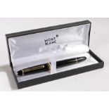 Montblanc Meisterstuck LeGrand ballpoint pen, the polished black body with gilt mounts and Montblanc