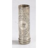 Victorian silver travelling shaving brush, London 1859, maker Thomas Whitehouse, the cylindrical