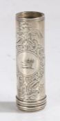 Victorian silver travelling shaving brush, London 1859, maker Thomas Whitehouse, the cylindrical