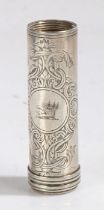 Victorian silver travelling shaving brush, London 1859, maker Thomas Whitehouse, the cylindrical