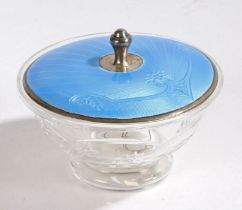 George V silver and enamel powder bowl, Birmingham 1913, maker Charles S Green & Co Ltd. the
