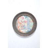 19th century Chinese Canton circular wall plaque, depicting a interior figural scene, housed