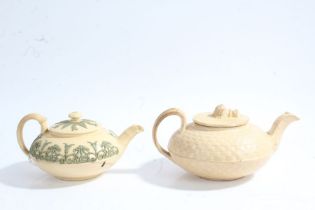 A Rare early 19th century Wedgwood caneware basket weave tea pot, with impressed marks to the