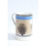 Victorian quart Mocha mug, with a looped handle and typical design to the mug, 16.5cm high