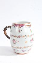 Late 18th/early 19th century Chinese export porcelain mug, with polychrome painted pink and purple
