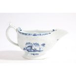 A Lowestoft porcelain sauce boat, circa 1760/1770, possible modelled by James Hughes decorated in