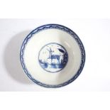 A rare Liverpool porcelain bowl, circa 1795, John or Seth Pennington, decorated in blue with the