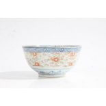 Chinese porcelain bowl, with stylised foliate and grains of rice effect decoration, 11cm diameter