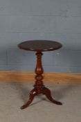 Victorian mahogany occasional table, the circular top above baluster turned column raised on