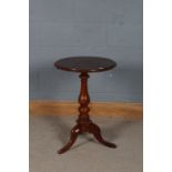 Victorian mahogany occasional table, the circular top above baluster turned column raised on