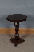 Victorian mahogany octagonal occasional table, the octagonal top above scroll supports and a