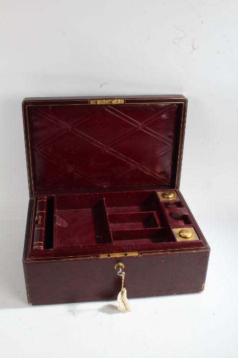 Victorian tooled maroon leather writing case by F. West, manufacturer to the Royal family No.1 St - Image 2 of 2