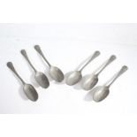 Six 18th century style pewter rat tail spoons (6)