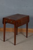 Victorian mahogany pembroke table, the rectangular top above a single drawer, raised on square