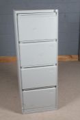 Metal four drawer filing cabinet, 132cm tall