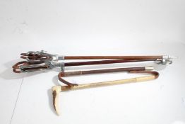 Shooting sticks, to include Brigg "The Perfect" and an unsigned example, also together with a Swaine