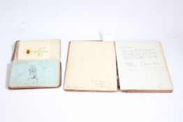 Two Edwardian albums, with hand written poems, notes and illustrations, both leather bound (2)