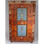 Mid 19th Century Austrian Empire painted pine cupboard, having single panelled door painted with the