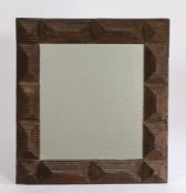 19th Century tramp work wall mirror, 39cm x 43cm