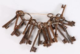 Collection of iron keys, 18th century and later (24)