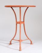 Arras Bistro table, circa 1910, the circular top above arched legs and hoof feet, 50cm wide, 67cm