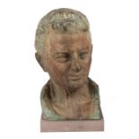 Serge Zelikson (1890-1947), bronze bust of a gentleman, signed to collar and raised on a square
