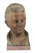 Serge Zelikson (1890-1947), bronze bust of a gentleman, signed to collar and raised on a square