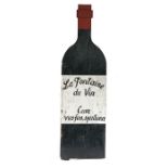 Mid 20th Century trade sign modelled as a bottle of wine, the red neck above black body with white