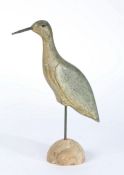 20th Century decoy heron, the painted body raised on a stand, 40cm high