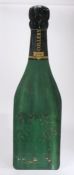 Champagne Collery, an advertising painted panel in the form of a bottle of champagne, 34cm wide,