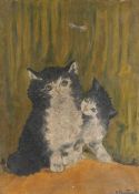 H Boutruche, 20th Century French school, a cat and kitten, signed bottom right, 30cm x 42cm,