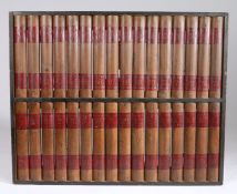 Early 20th Century faux book panel, circa 1920, modelled as thirty-two book spines arranged in