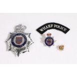 British Transport Police helmet plate, together with a cap badge and lapel badge to the same