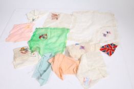 Collection of First/Second World War souvenir handkerchiefs from France, Belgium, and Malta, (qty)