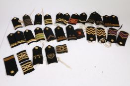 Collection of maritime related rank slides and epaulettes, (qty)