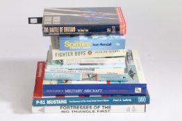 Selection of military aviation related books including, 'Fortresses of the Big Triangle First' by